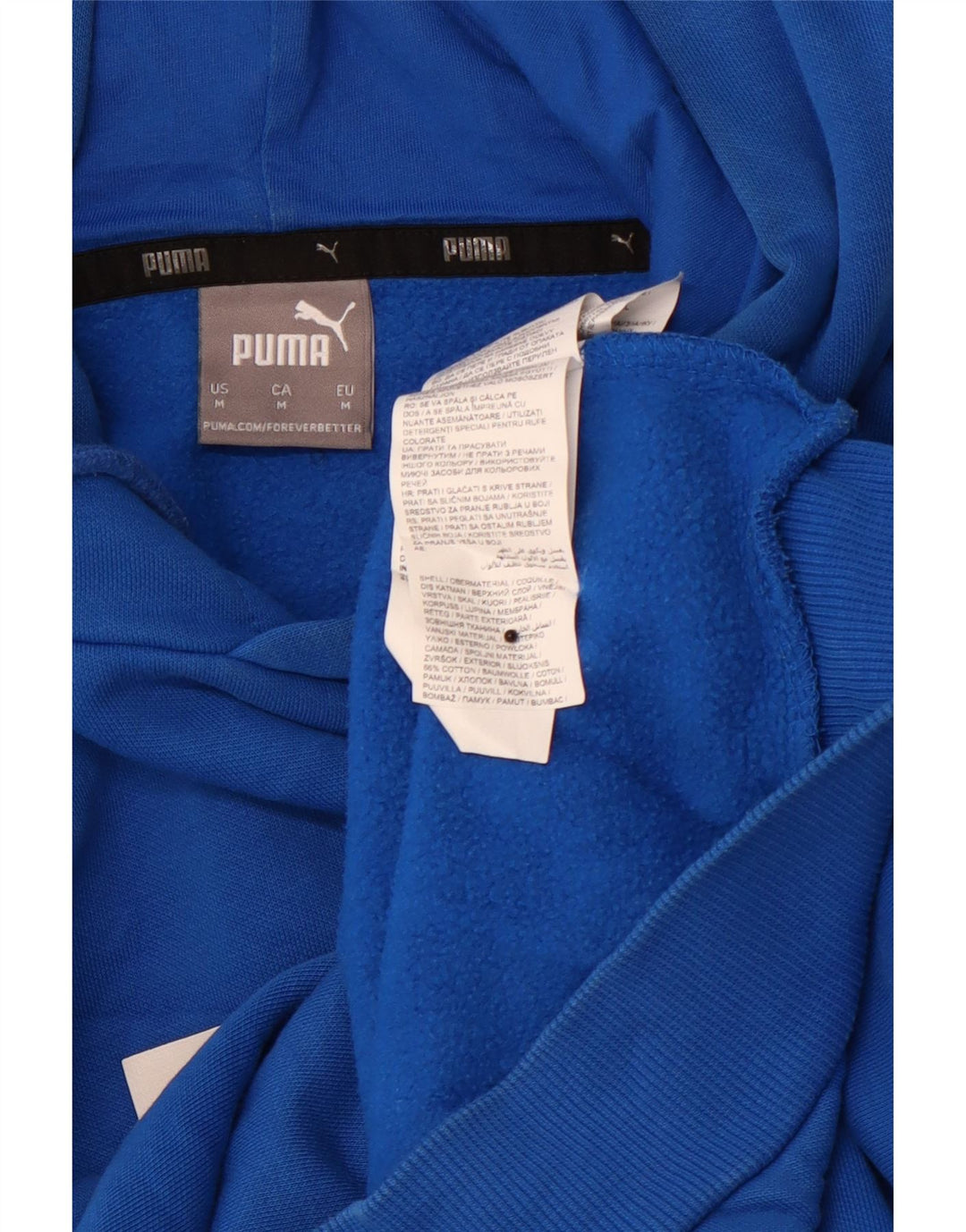 Felpa con cappuccio grafica PUMA da uomo in cotone blu medio
