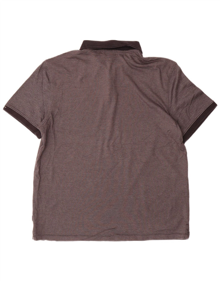 CALVIN KLEIN Polo da uomo grande in cotone gessato grigio