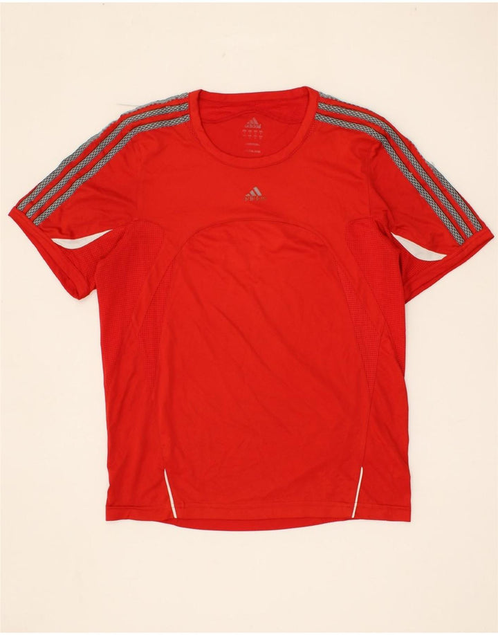 ADIDAS Mens T-Shirt Top Small Red Colourblock Polyester Vintage Adidas and Second-Hand Adidas from Messina Hembry 