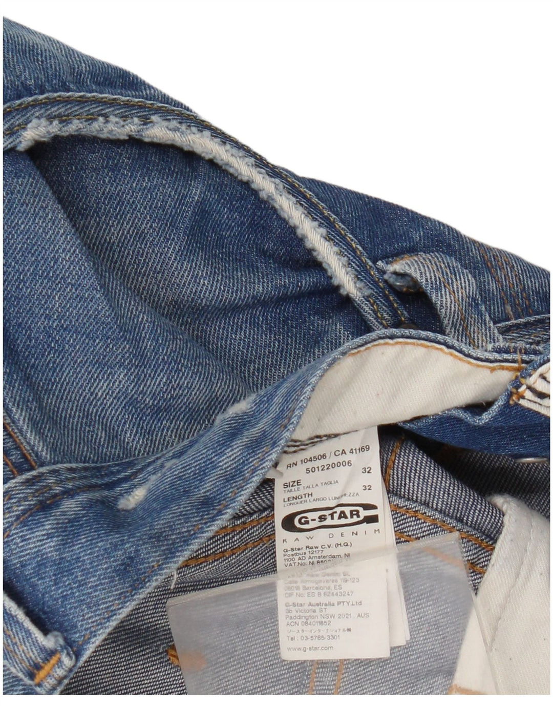Jeans dritti da uomo G-Star W32 L32 cotone blu