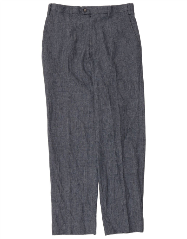 Pantaloni da abito vestibilità regolare da uomo Marks & Spencer W32 L33 poliestere blu