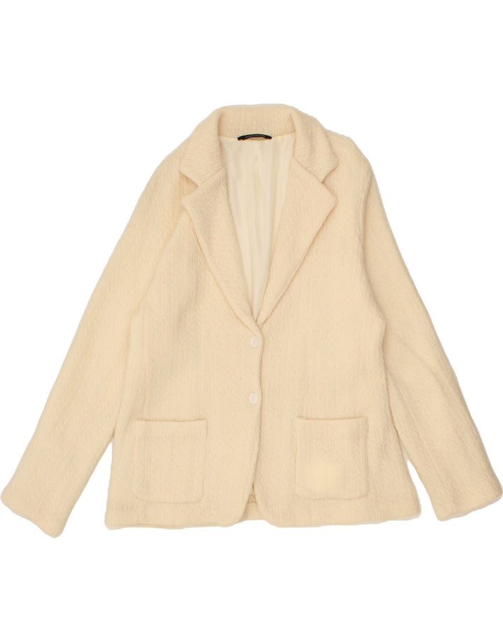 WINDSMOOR Womens 2 Button Blazer Jacket UK 16 Large Beige Polyester Vintage Windsmoor and Second-Hand Windsmoor from Messina Hembry 