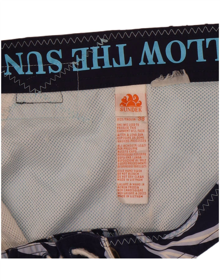 Pantaloncini da bagno da uomo Sundek XL poliestere floreale blu