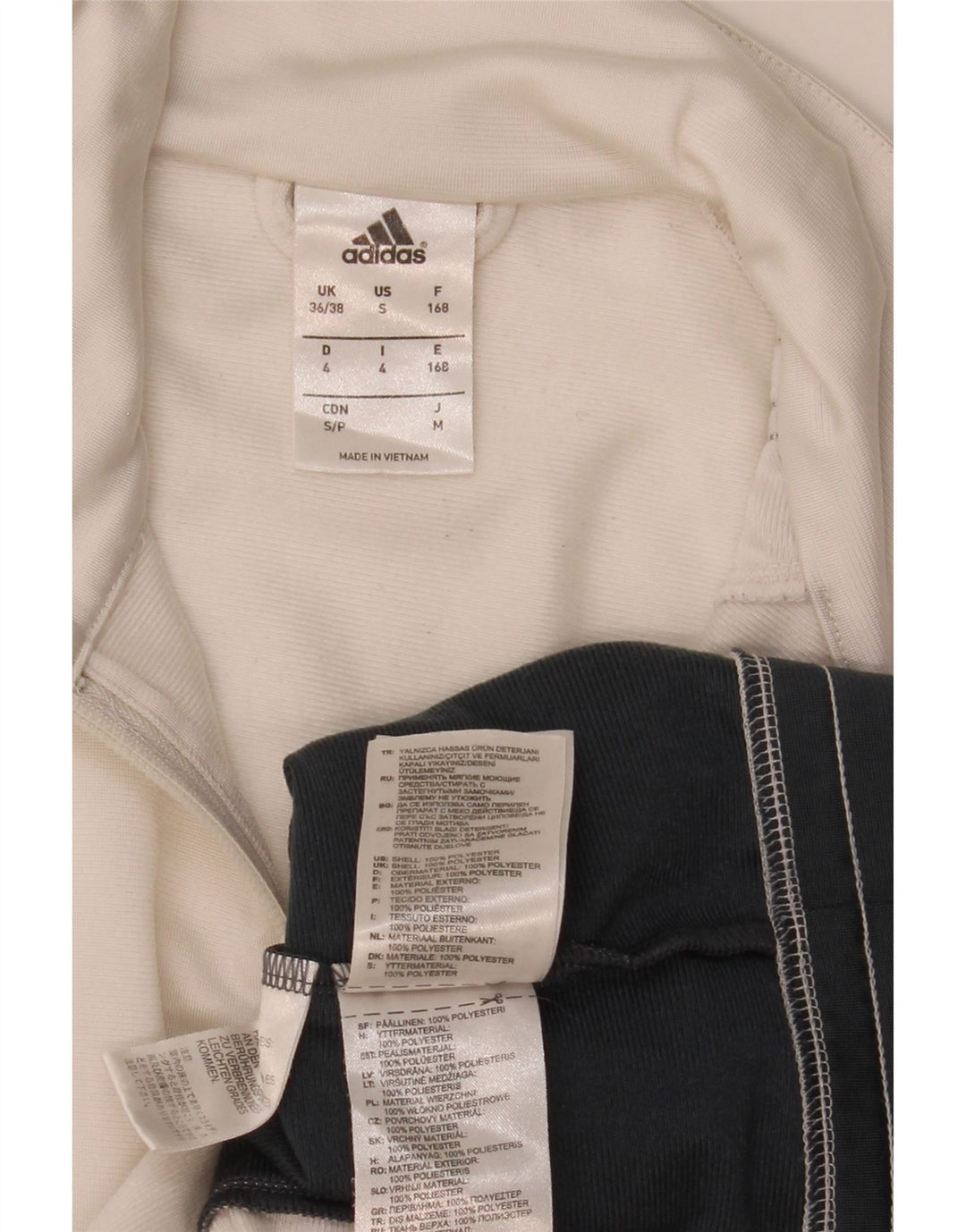 Giacca da tuta da uomo Adidas UK 36/38 Small Poliestere color block bianco