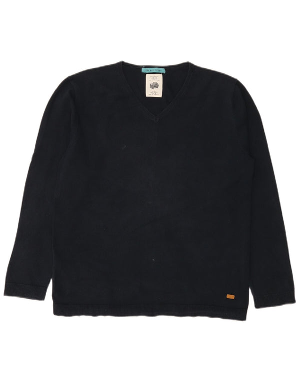 Maglione Zara da bambino con scollo a V 13-14 anni in cotone blu navy
