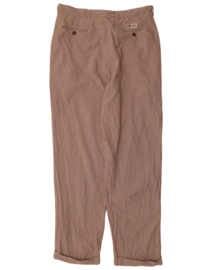 Pantaloni da abito con pegging da uomo Chaps Ralph Lauren W36 L32 pied de poule marrone