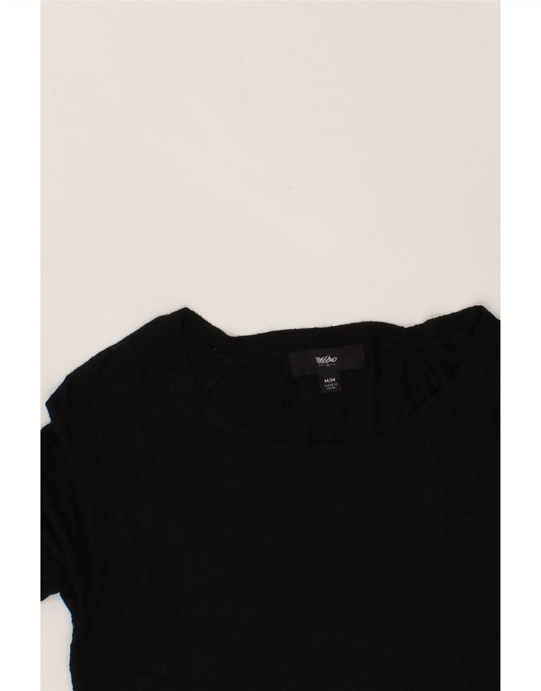 MOSSIMO Womens Boat Neck Jumper Sweater UK 12 Medium Black Nylon Vintage Mossimo and Second-Hand Mossimo from Messina Hembry 