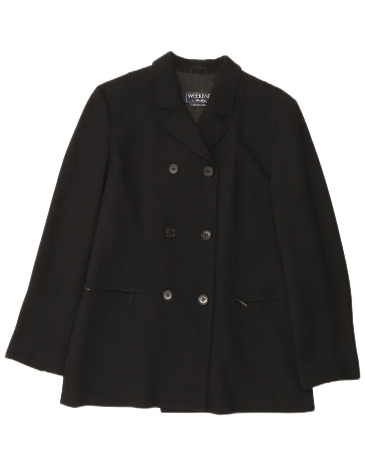 Giacca blazer doppiopetto da weekend da donna Max Mara UK 14 grande nera