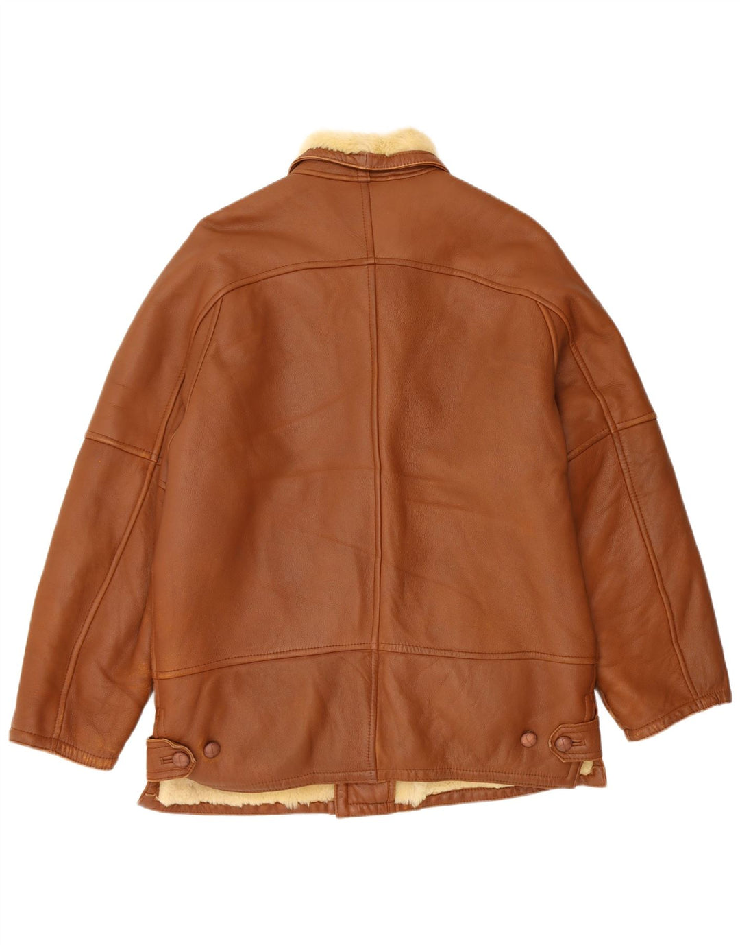 Giacca in shearling vintage da donna IT 50 Shearling marrone grande