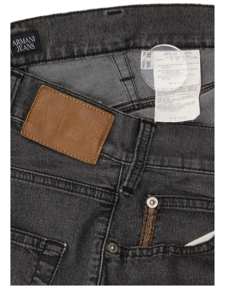 Jeans dritti da donna Armani W31 L30 cotone grigio