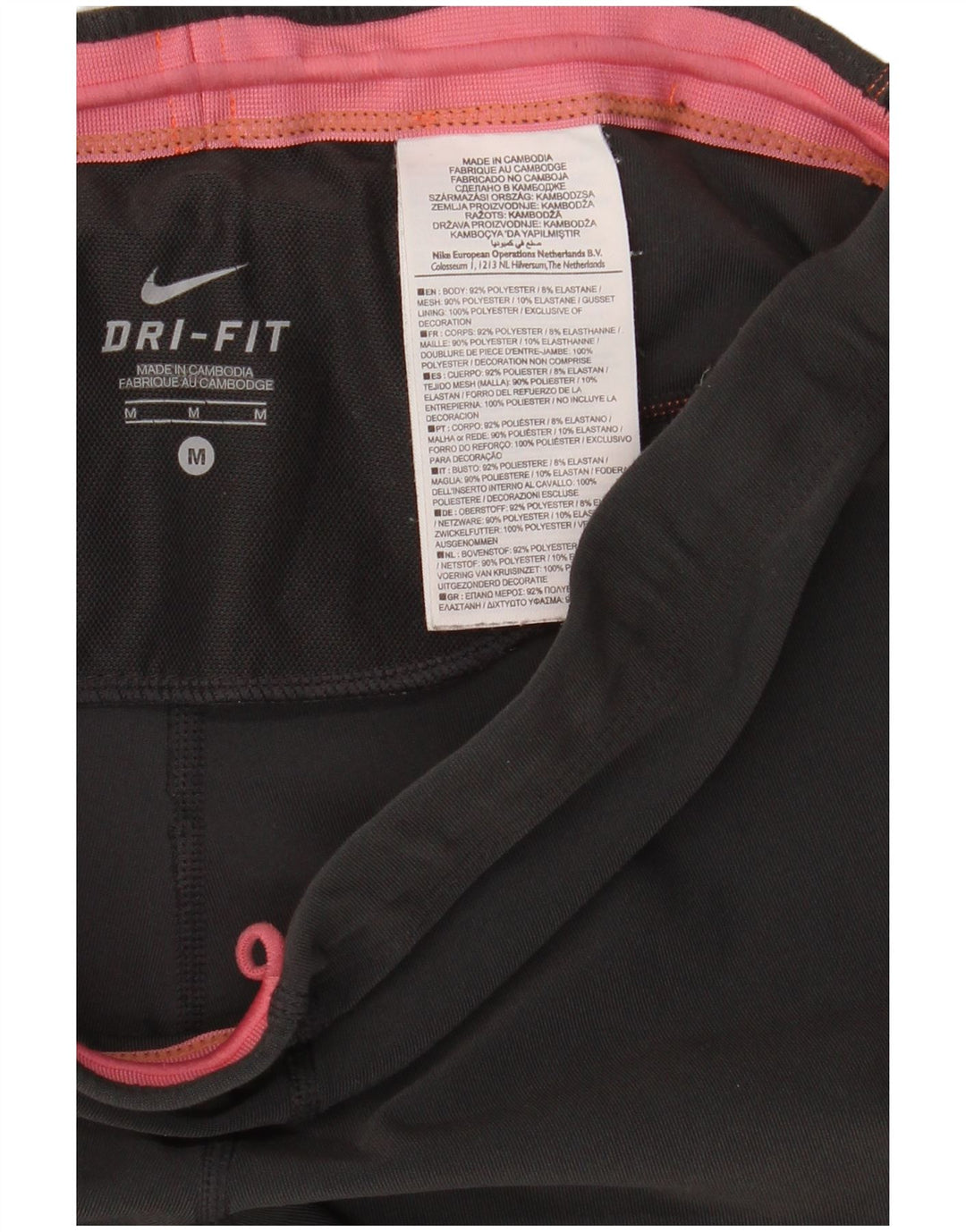 Pantaloni della tuta Nike Dri Fit Capri da donna UK 14 poliestere nero medio