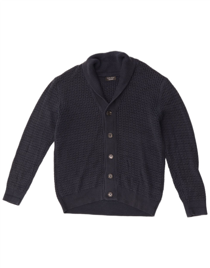 Maglione cardigan da uomo Zara grande blu navy