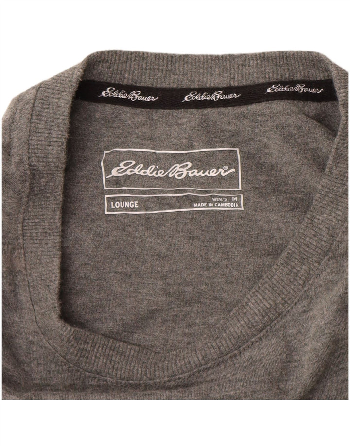 EDDIE BAUER Top da uomo a maniche lunghe in cotone grigio medio