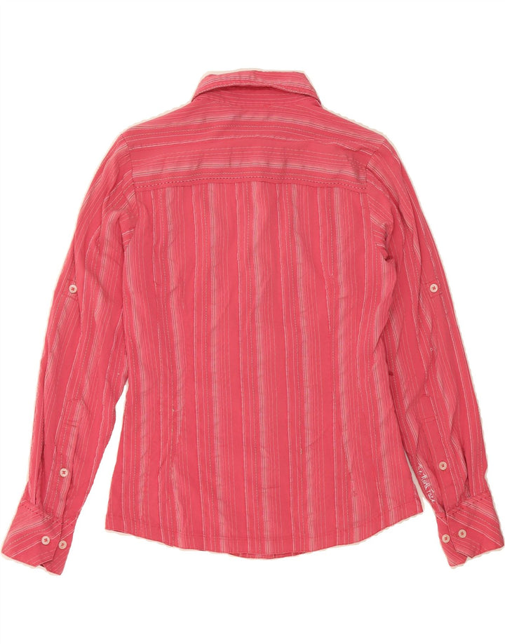 THE NORTH FACE Womens Shirt Blouse UK 10 Small Pink Striped Polyester Vintage The North Face and Second-Hand The North Face from Messina Hembry 
