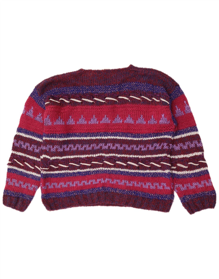 Maglione maglione girocollo da donna vintage IT 44/46 medio multicolore