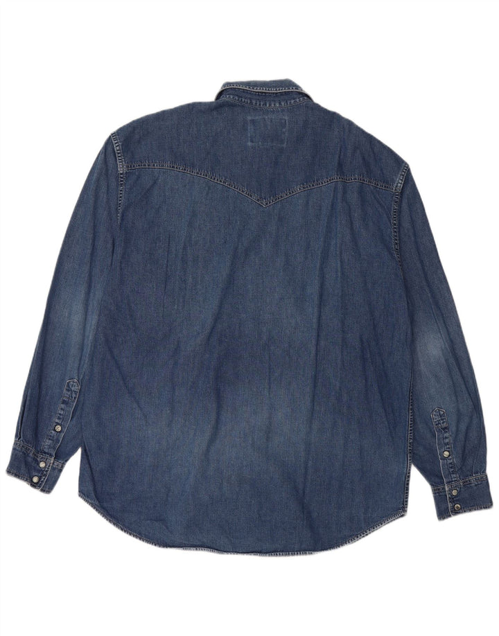 Camicia di jeans da uomo Wrangler XL in cotone blu