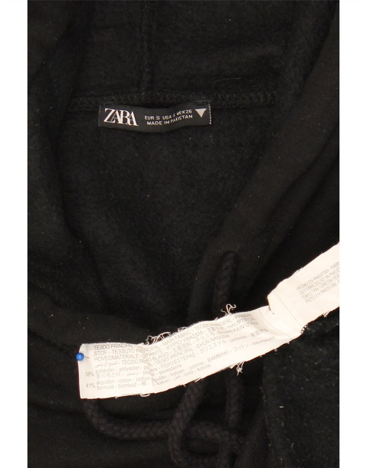 Maglione oversize con cappuccio da donna Zara UK 10 piccolo poliestere nero