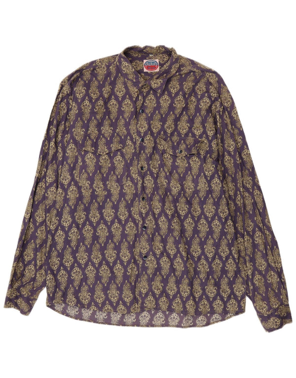 Camicia vintage da uomo 2XL in cotone Paisley viola
