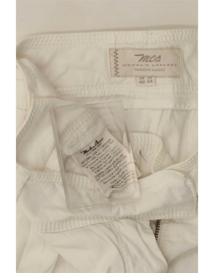 Pantaloni da abito dritti da donna Marlboro Classics W30 L29 cotone bianco