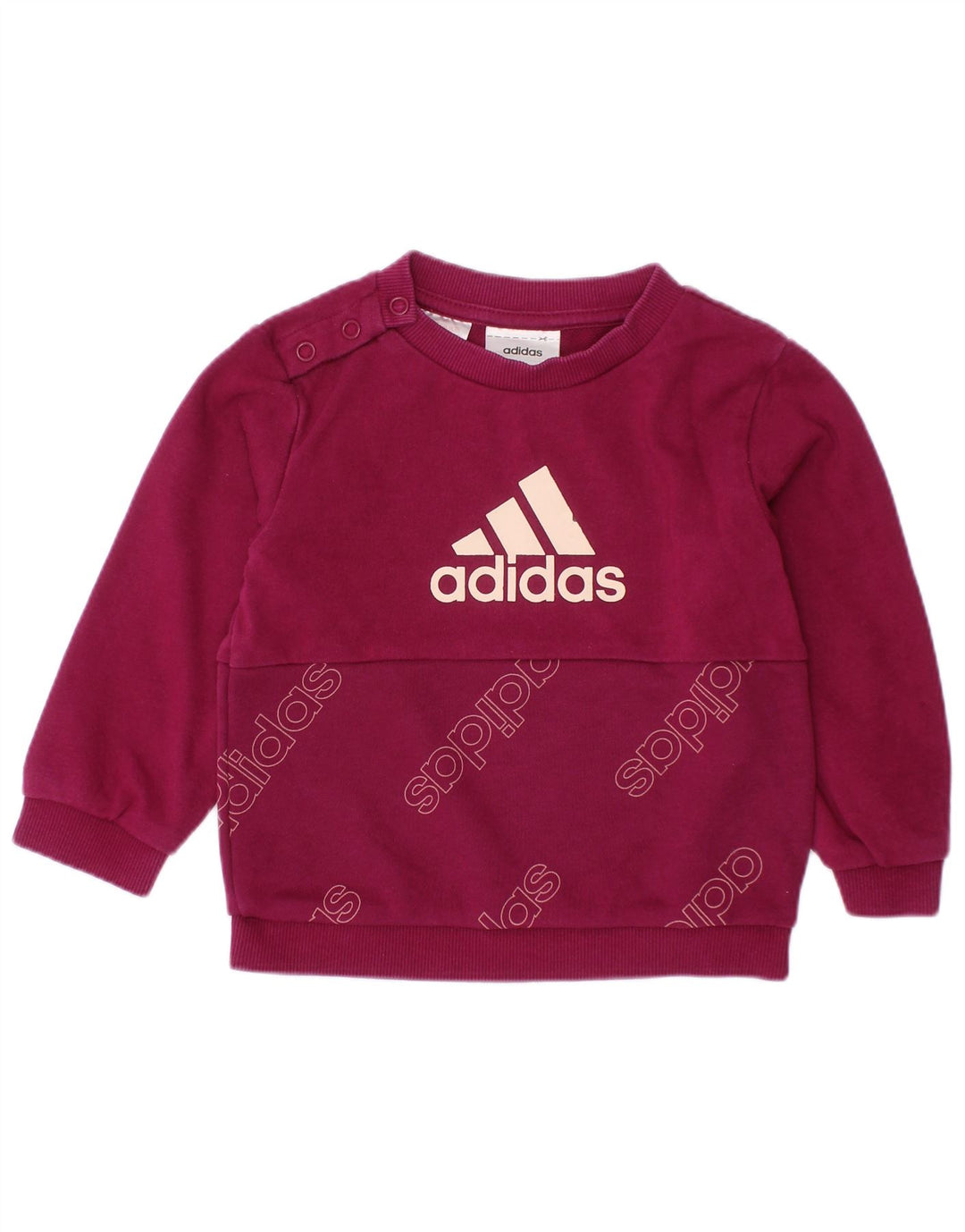 Felpa grafica ADIDAS per neonata, 9-12 mesi, in cotone bordeaux