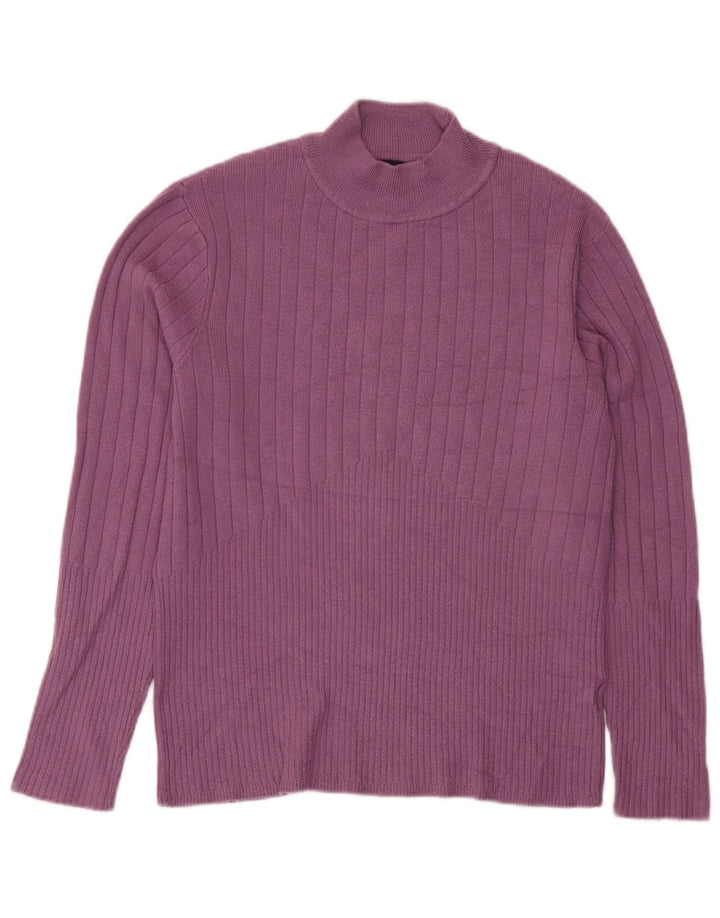 Maglione maglione a collo alto da donna Marks & Spencer UK 12 Viola medio