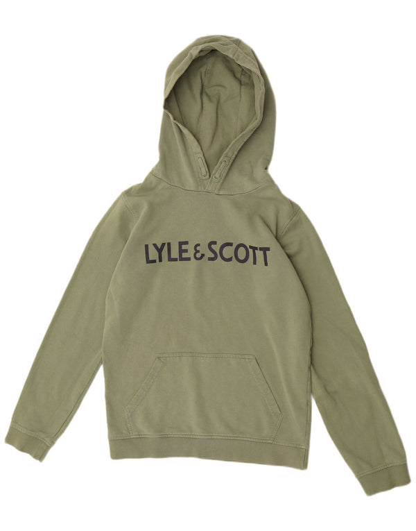 Lyle & Scott, maglione con cappuccio grafico da ragazzo, vestibilità regolare, 14-15 anni, verde