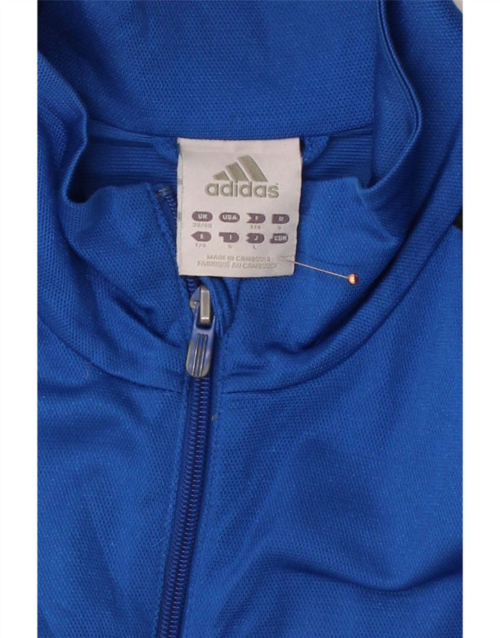 ADIDAS Mens Graphic Tracksuit Top Jacket UK 38/40 Medium Blue Polyester