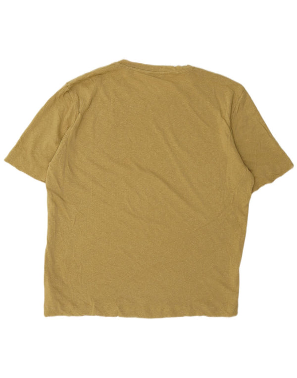 T-shirt da donna Massimo Dutti Top UK 20 2XL Lino giallo