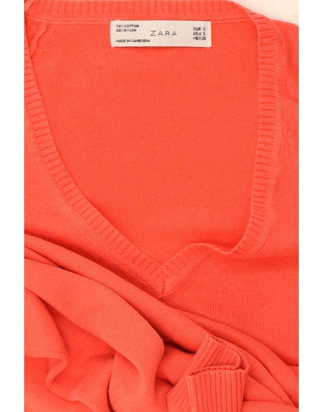 Maglione con scollo a V da donna Zara UK 10 piccolo rosso