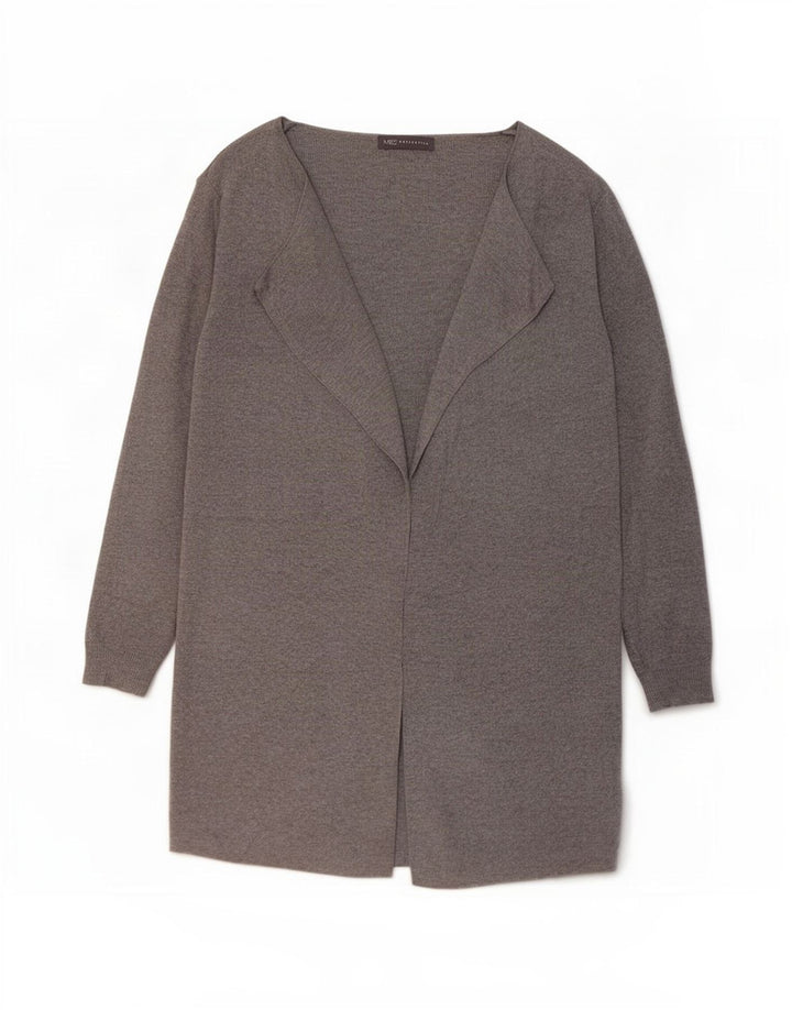 Maglione cardigan aperto lungo da donna Marks & Spencer UK 12 Grigio medio