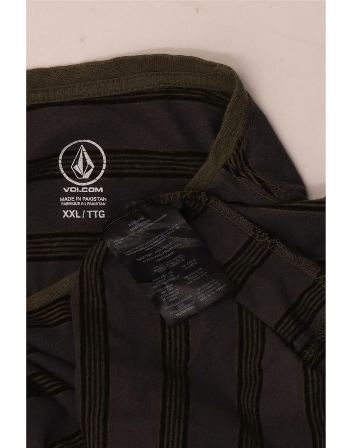 Maglia da uomo a maniche lunghe Volcom 2XL in cotone a righe grigie