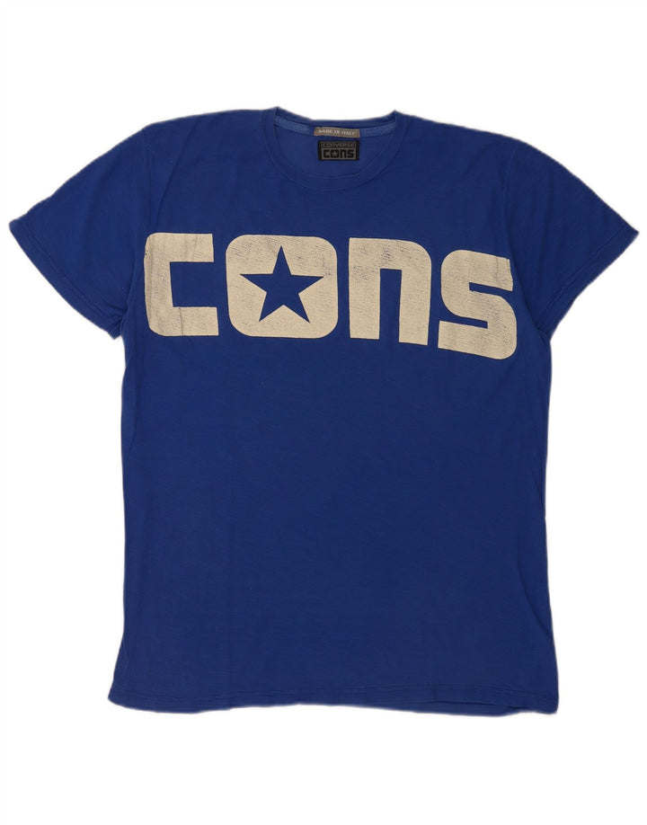 T-shirt grafica da uomo Converse Top grande blu