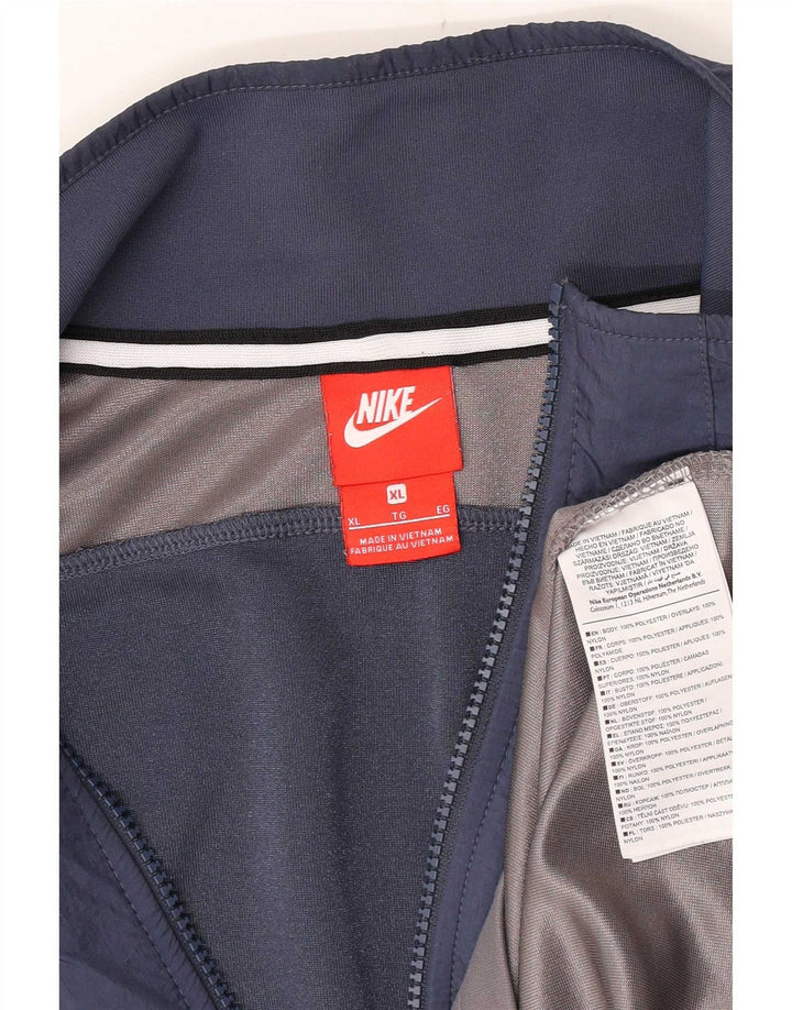 Felpa Nike da uomo con grafica con zip e collo, maglione XL, poliestere color block grigio