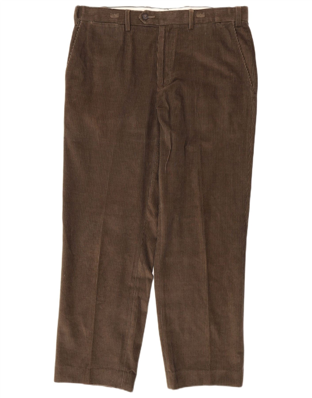 MARKS & SPENCER Pantaloni dritti da uomo in velluto a coste W36 L29 cotone marrone