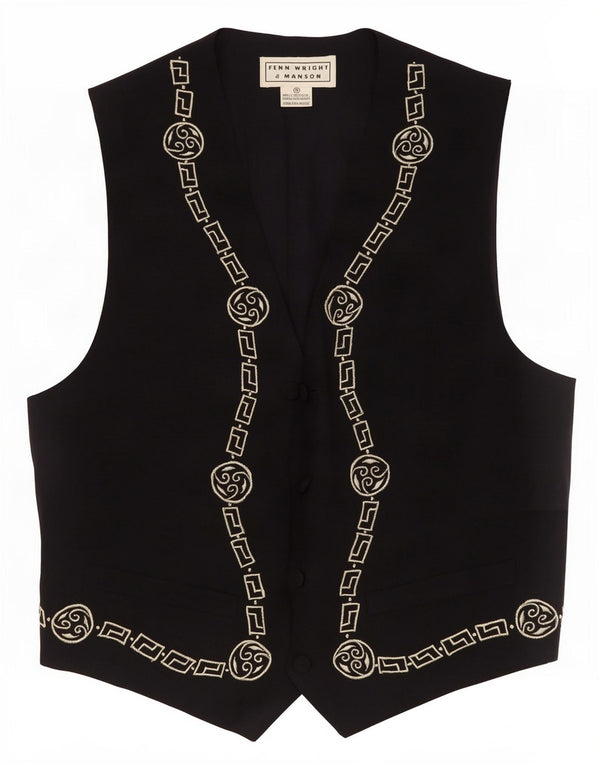 Gilet da donna Fenn Wright Manson UK 10 Small Nero Seta geometrica