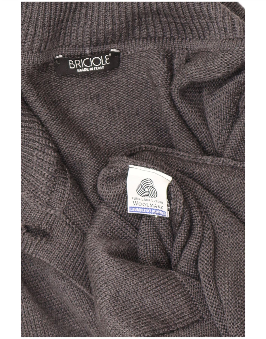 Maglione cardigan lungo da donna UK 14 Lana vergine grigio medio