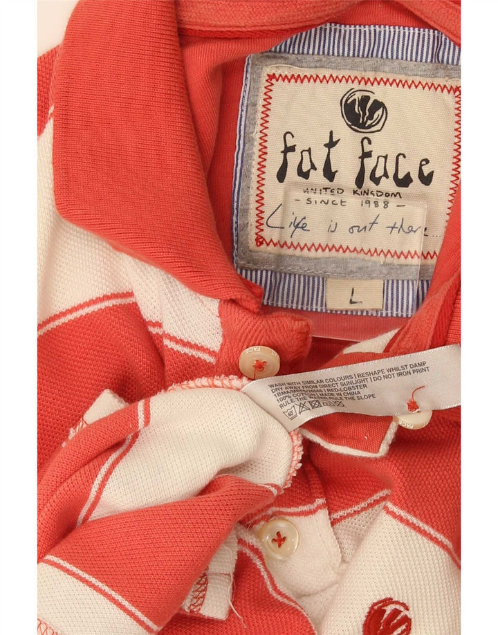 Polo da uomo Fat Face Grande cotone a righe rosse