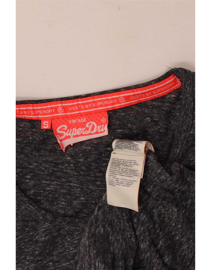 Canottiera grafica da donna Superdry UK 10 Small Poliestere chiazzato grigio