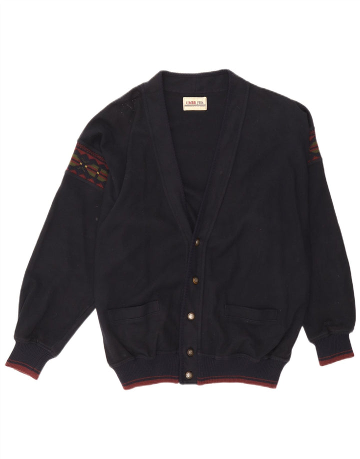 Maglione cardigan da uomo Central Park XL blu navy Fair Isle