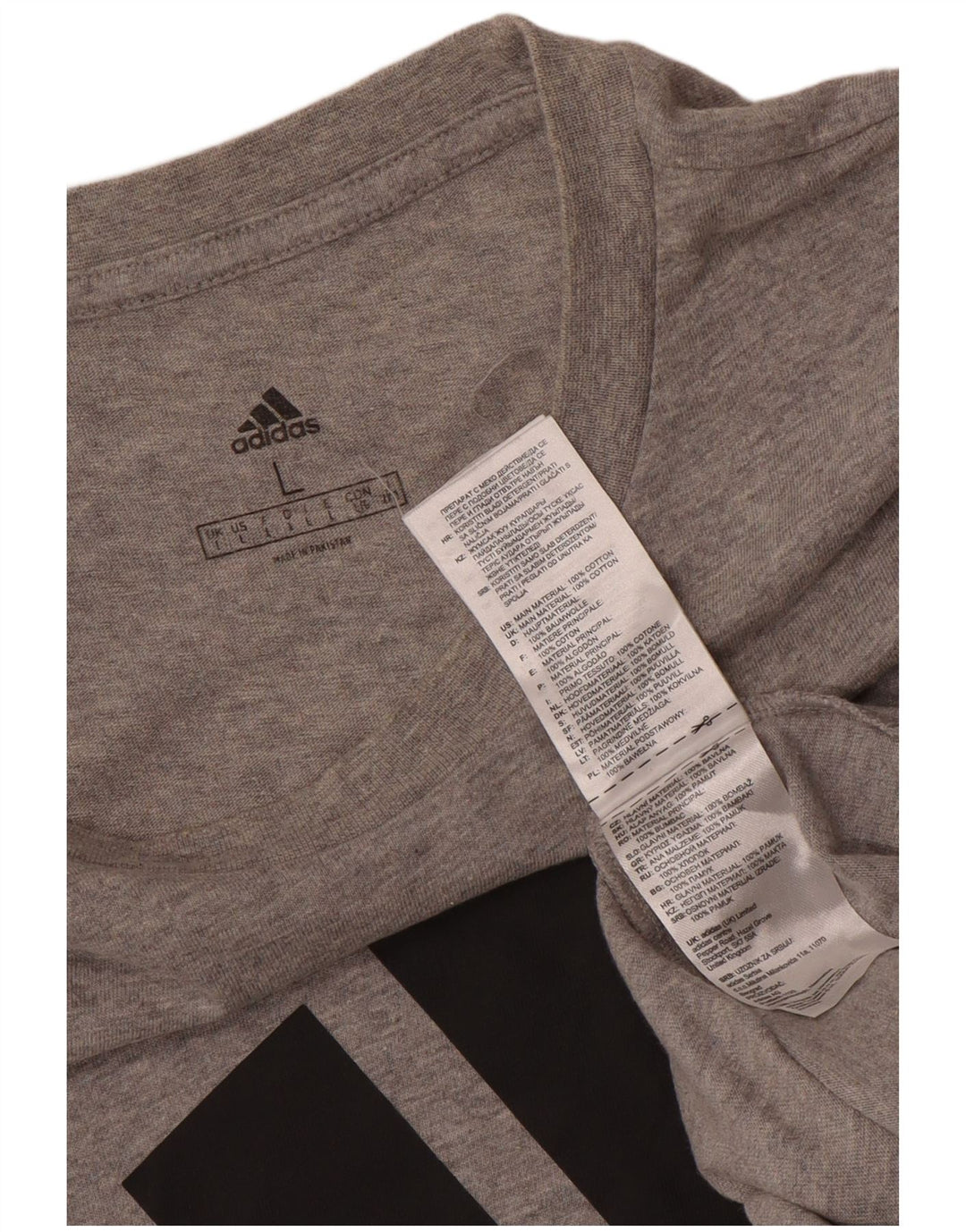 T-shirt grafica da uomo ADIDAS Top grande in cotone grigio