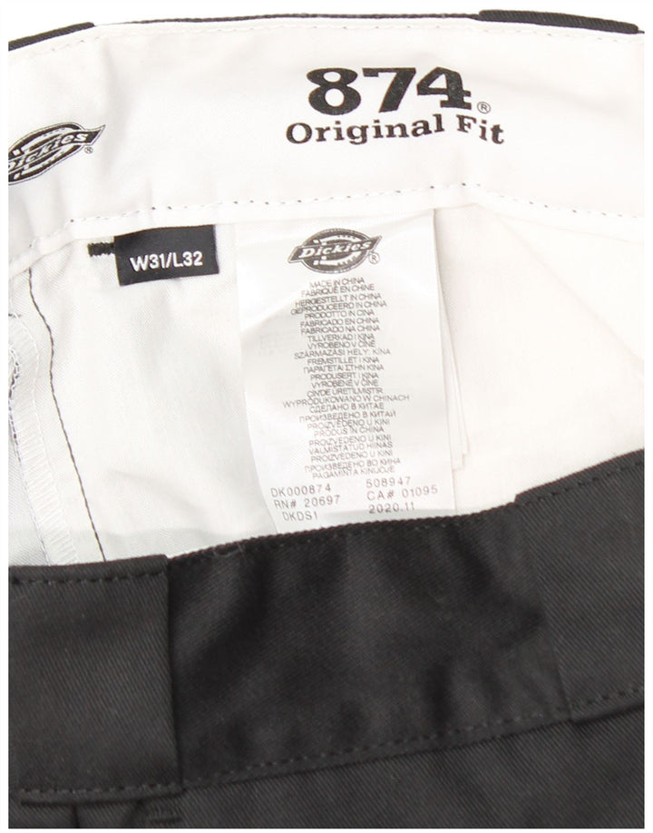 DICKIES Pantaloni chino dritti da uomo 874 dalla vestibilità originale W31 L32 cotone nero