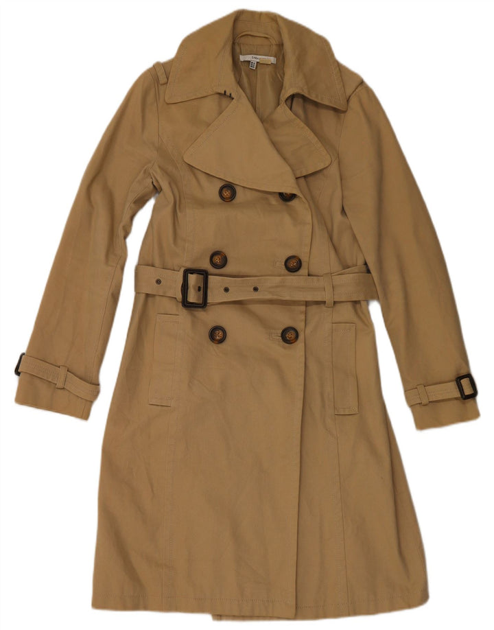 Trench doppiopetto da donna Zara UK 14 Cotone beige medio
