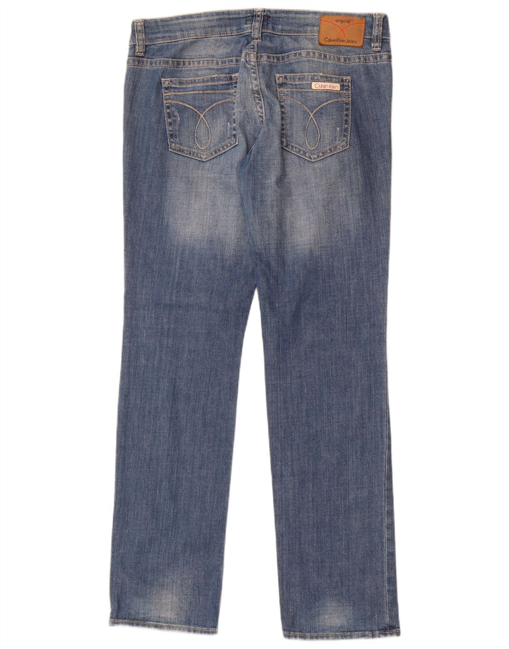Jeans dritti invecchiati da donna Calvin Klein W33 L32 cotone blu