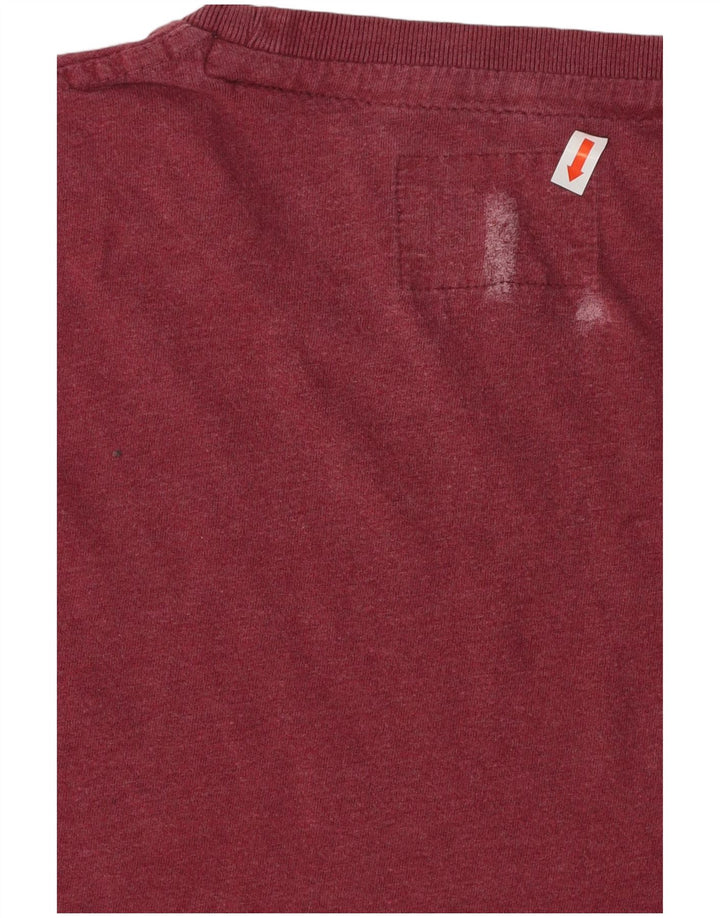 T-shirt da uomo SUPERDRY Top in cotone bordeaux medio