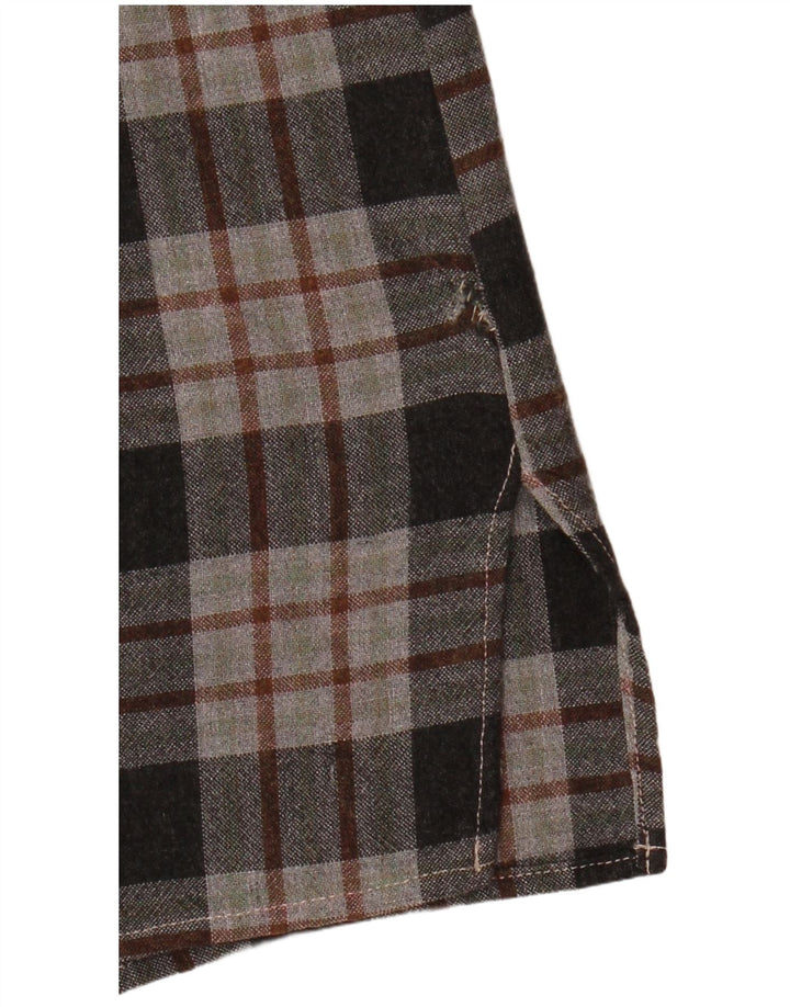 Camicia in flanella da donna Benetton UK 12 Viscosa a quadri grigio medio