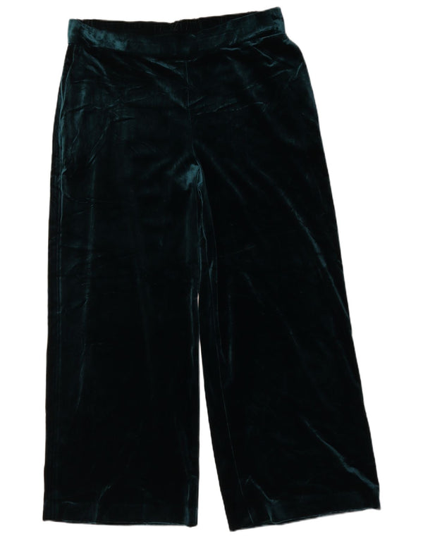 Pantaloni in velluto a gamba larga da donna Marks & Spencer UK 18 XL W36 L26 Verde