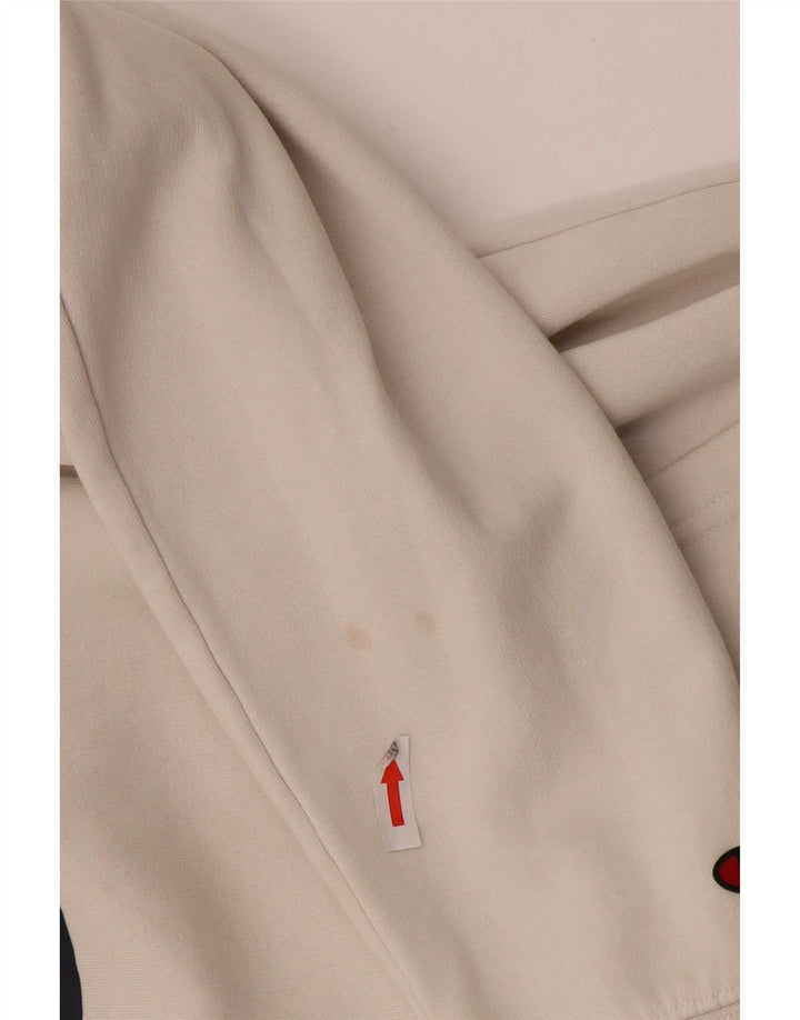 Maglione con cappuccio grafico da uomo Champion piccolo in cotone bianco