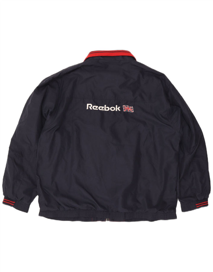 Giacca Reebok da uomo con grafica grafica XL poliestere blu navy