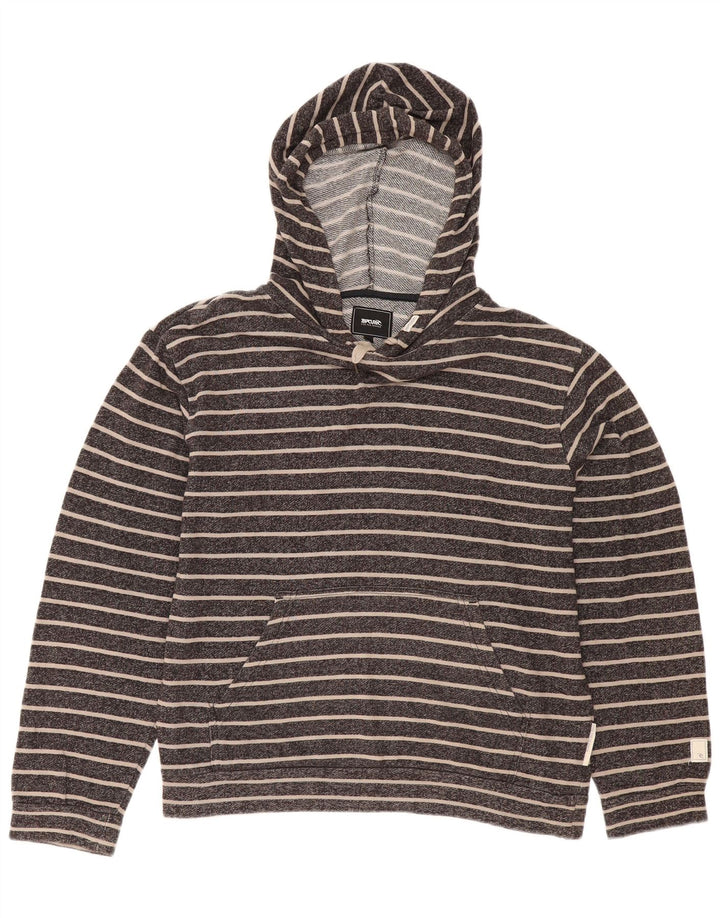 Maglione oversize con cappuccio da donna Rip Curl UK 10 piccolo grigio a righe