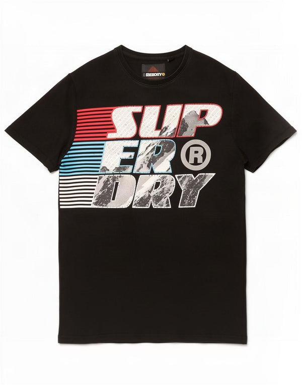 T-shirt grafica da uomo Superdry Top XL in cotone nero